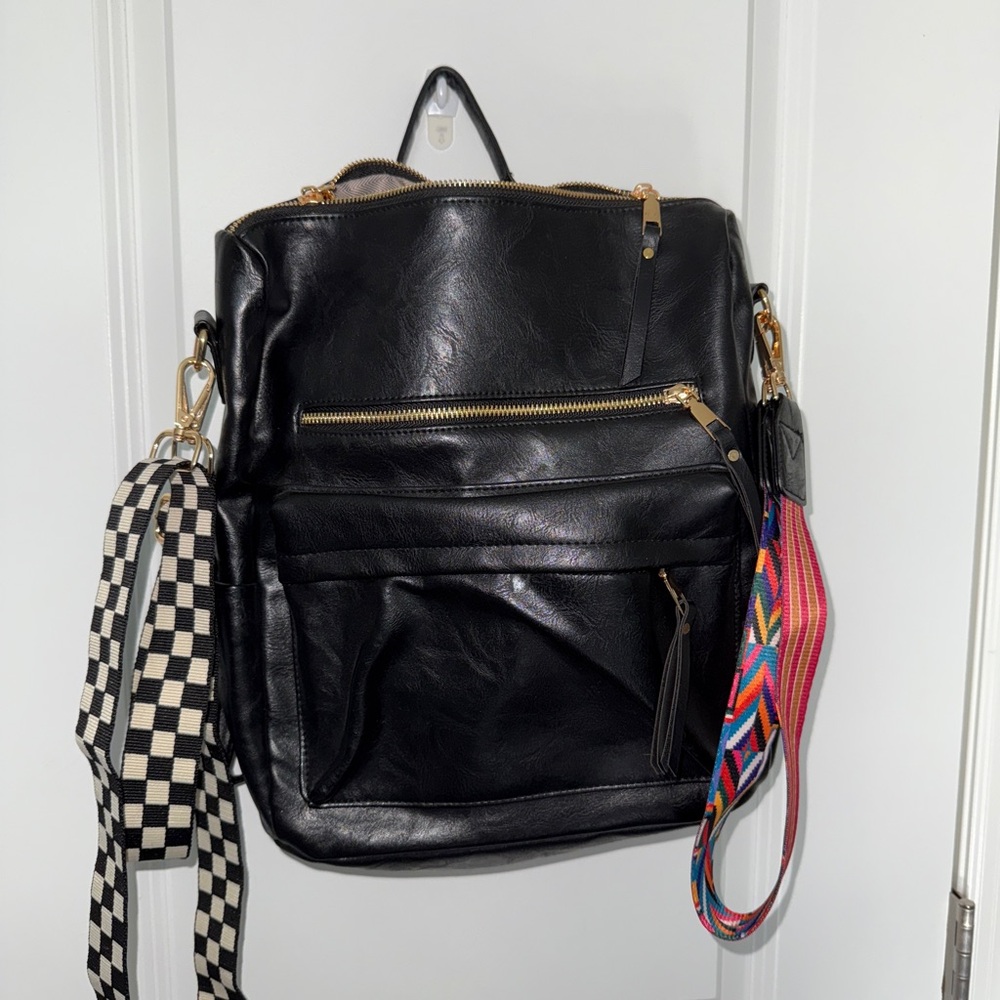 Modern and Chic Brielle  convertible bag with Colorful Strap - Picture 2 of 4